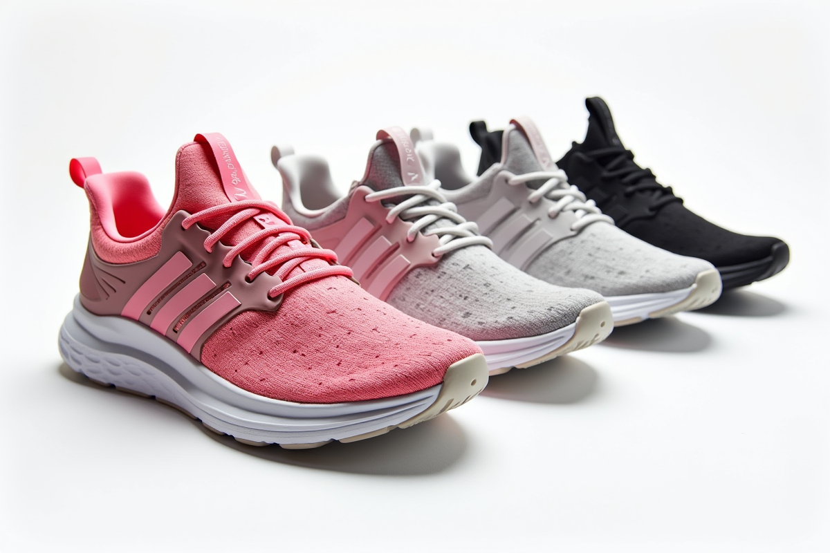Chaussures de fitness pour femmes de marques populaires sur fond blanc