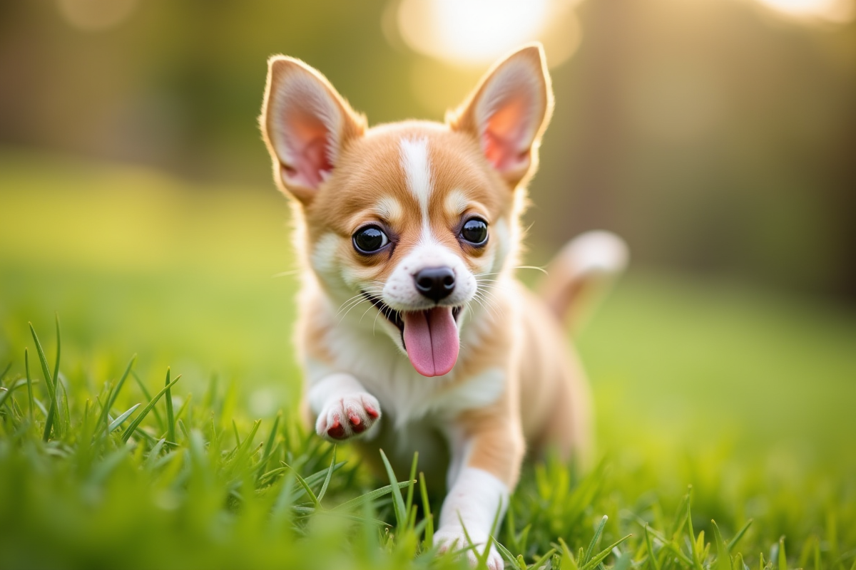 Chiot chihuahua joueur dans l