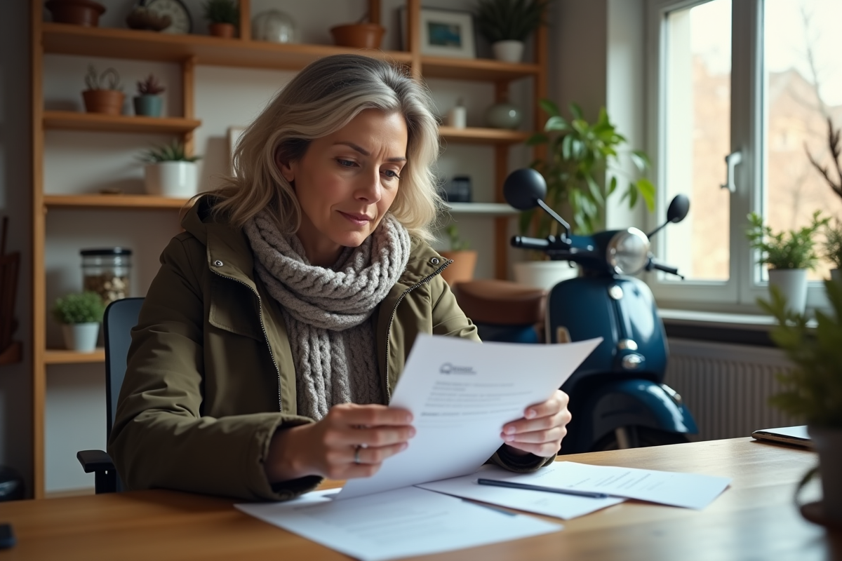 Femme compare documents d