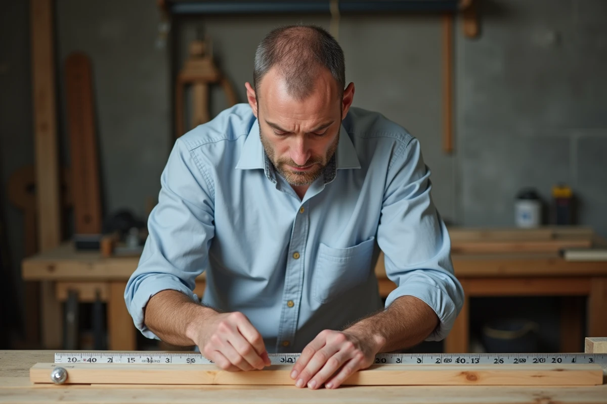 Homme vérifiant la longueur d